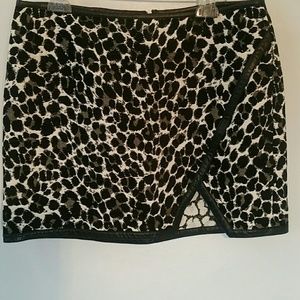 Express Mini Skirt Sz 12 Textured Animal Print